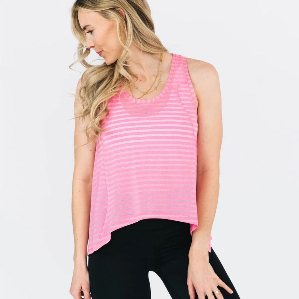Zyia Pink Nimbus Split Back Tank